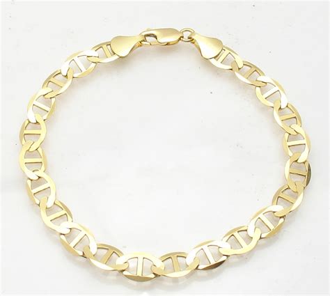 mens 10k twotone gold mariner gucci link bracelet